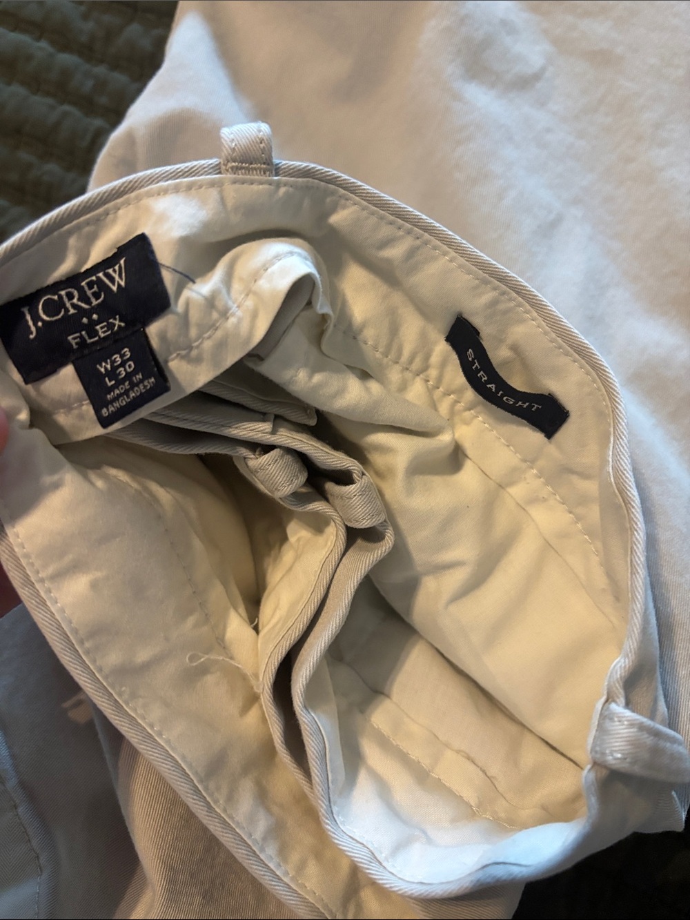 J Crew Men's Straight Fit Khaki Pants - stone- 33x30